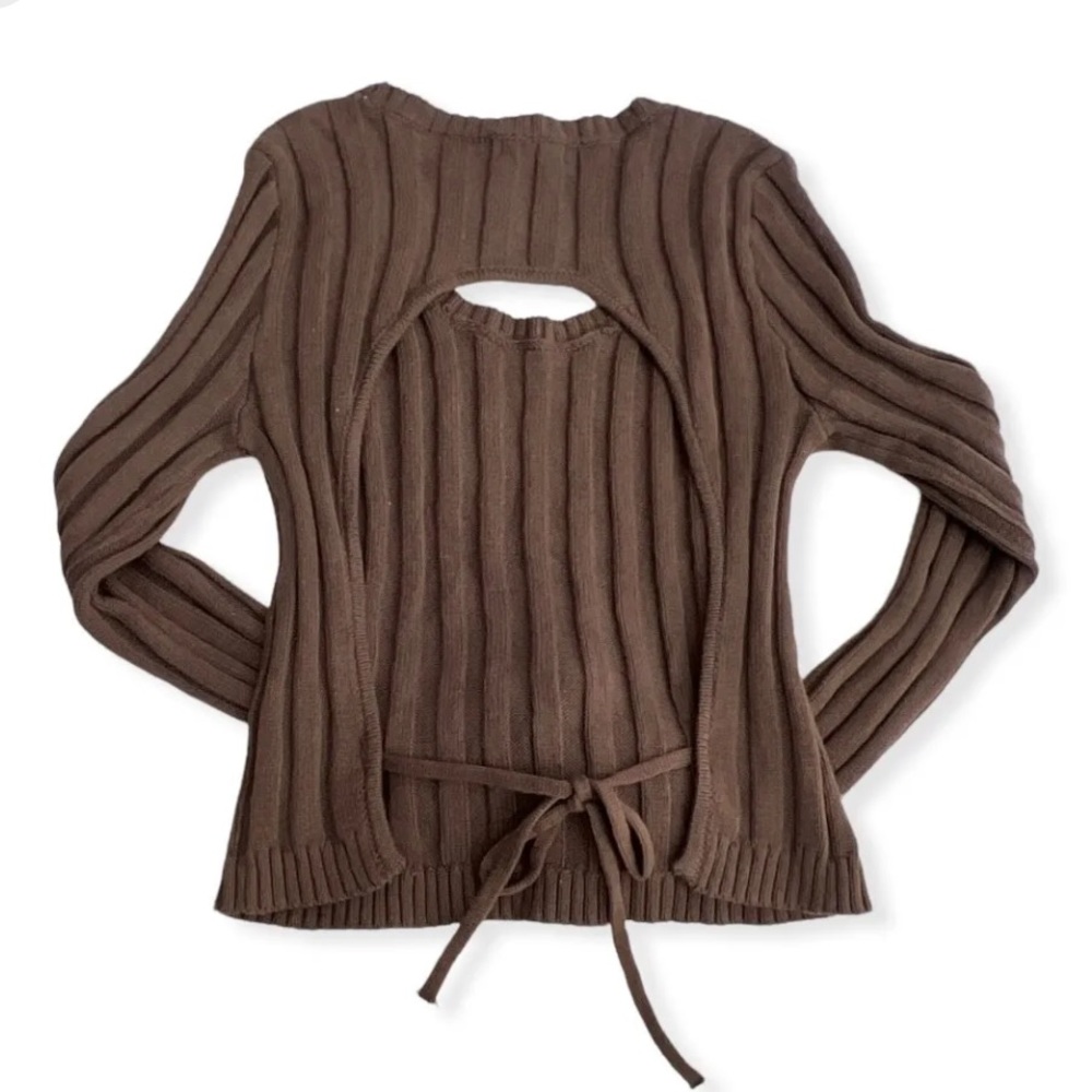Wild Fable Ribbed Open Back Pull Over Sweater Sz-XL - Picture 3 of 9